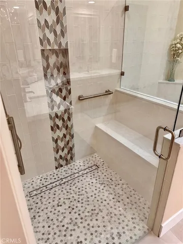 a bathroom with a shower