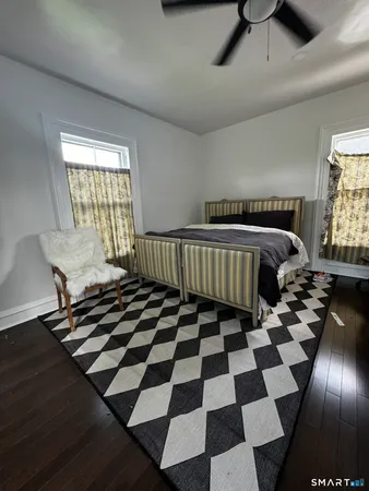 a black and white checkered floor