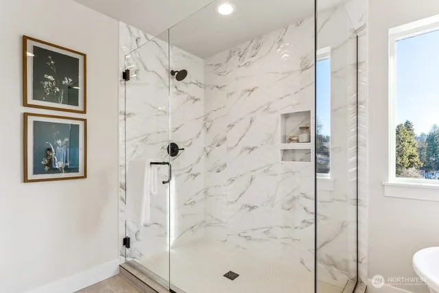 a bathroom with a shower