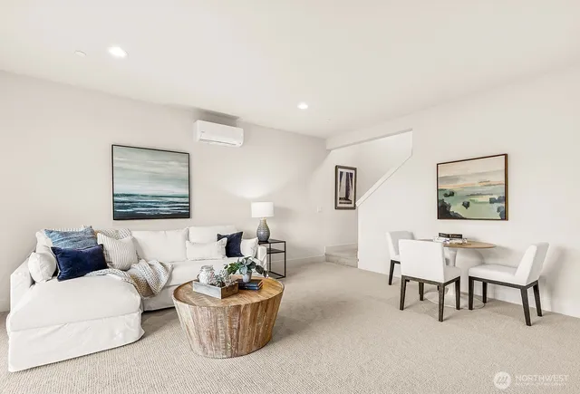 a living room with furniture and a couch