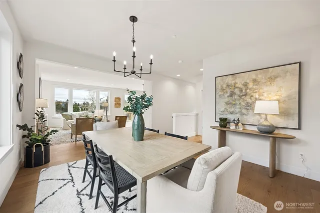 a view of a dining room and livingroom