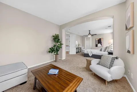 a view of an empty room and a gallery