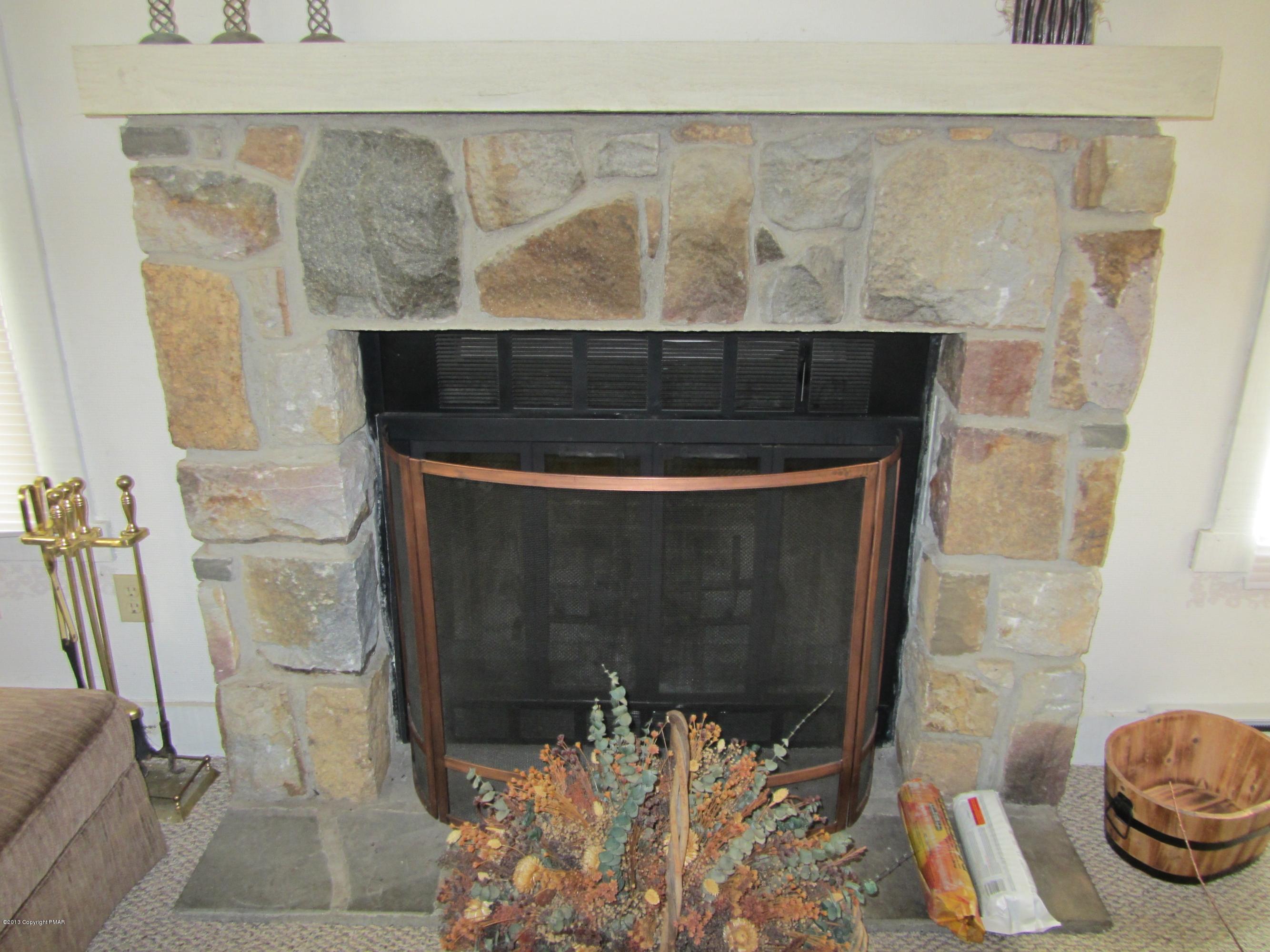 Stone fireplace