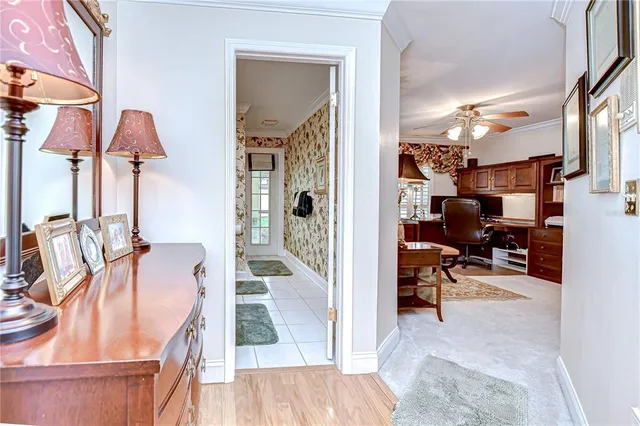 a view of living room and dining room