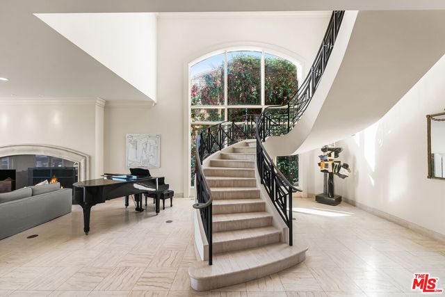 a view of a balcony with an ocean view