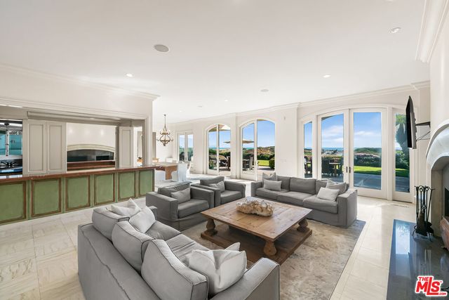 a view of a terrace with sitting area