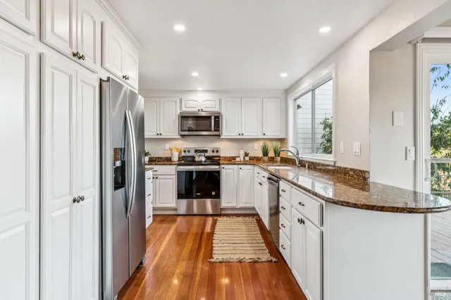 a view of a building from a window