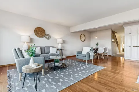 a view of a room with a ocean view