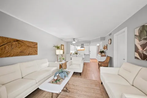 a living room with furniture and a couch