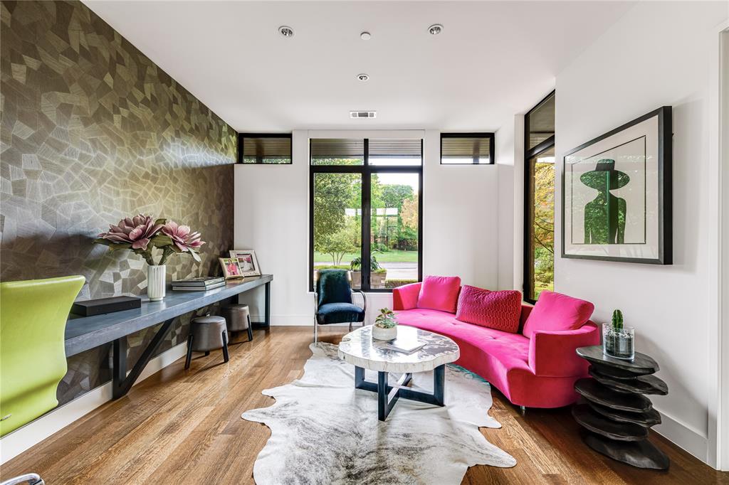 11460 Strait Lane Dallas, TX 75229 - Photo 17 of 39 a living room with furniture and wooden floor