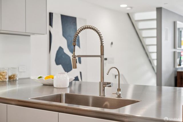 a close view of sink and tap