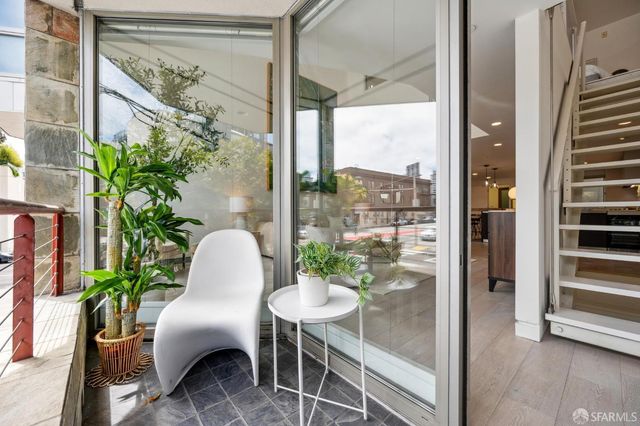 a outdoor dining table with chairs