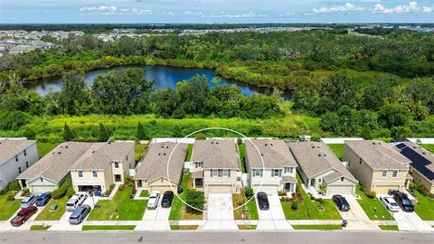 an aerial view of multiple house