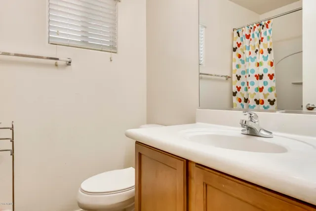 a bathroom with a sink toilet and vanity