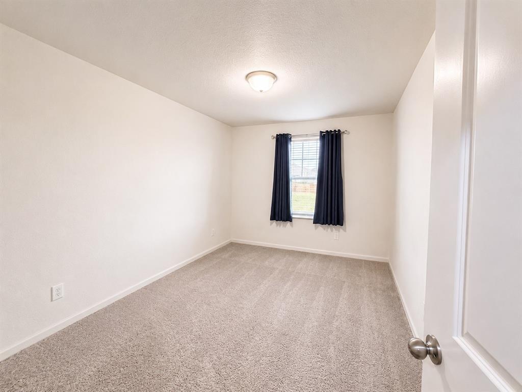 824 Juniper Street Anna, TX 75409 - Photo 15 of 25 Carpeted room featuring a single window with blinds, a flush mount ceiling light fixture, and neutral wall paint