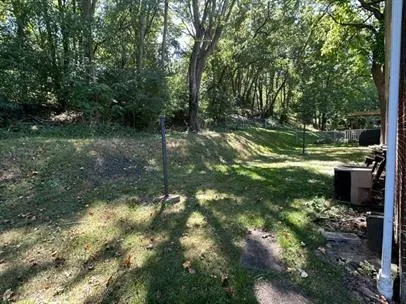 a backyard of a house with lots of green space