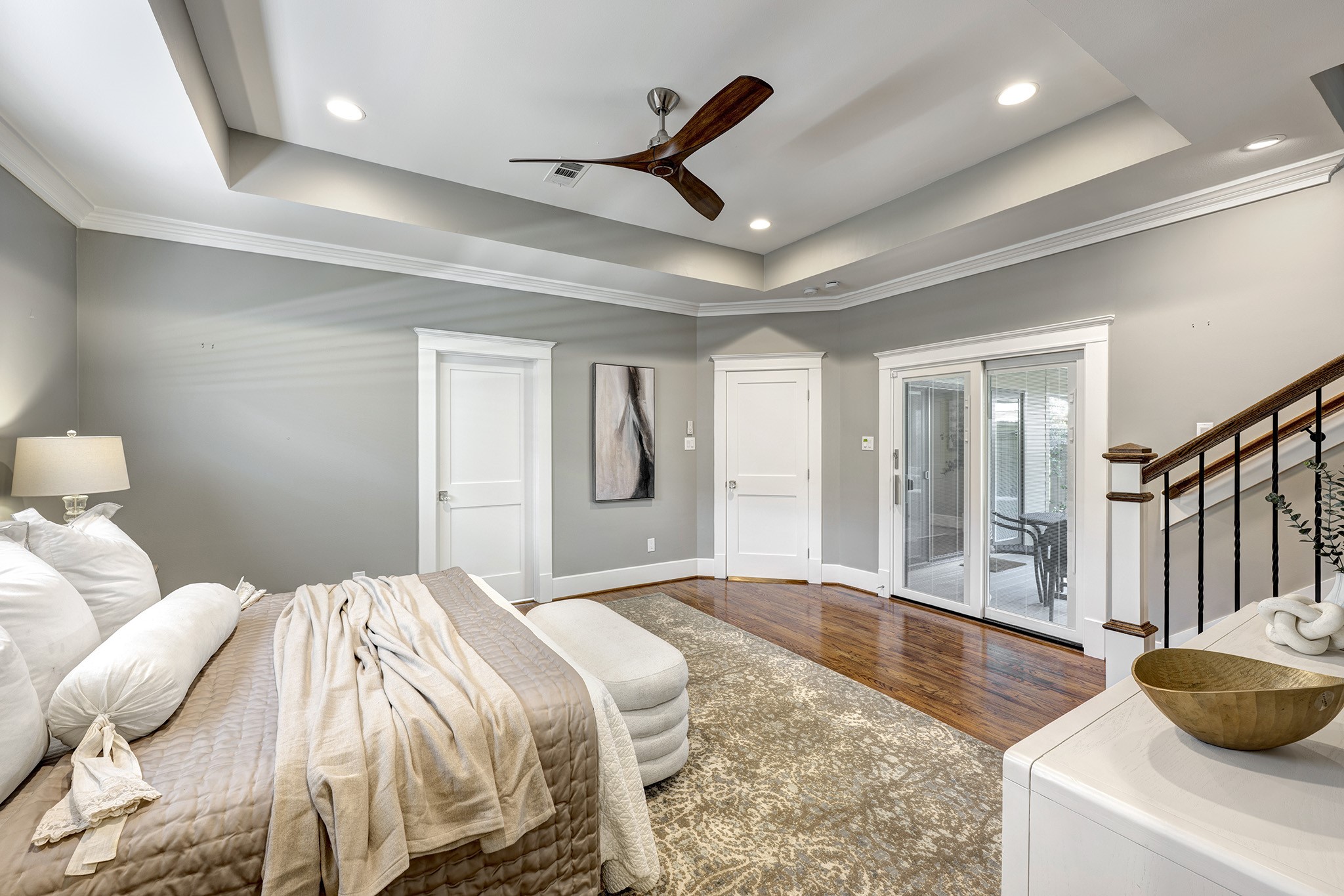 1314 Harvard Street Houston, TX 77008 - Photo 13 of 36 a bedroom with a bed and a large mirror