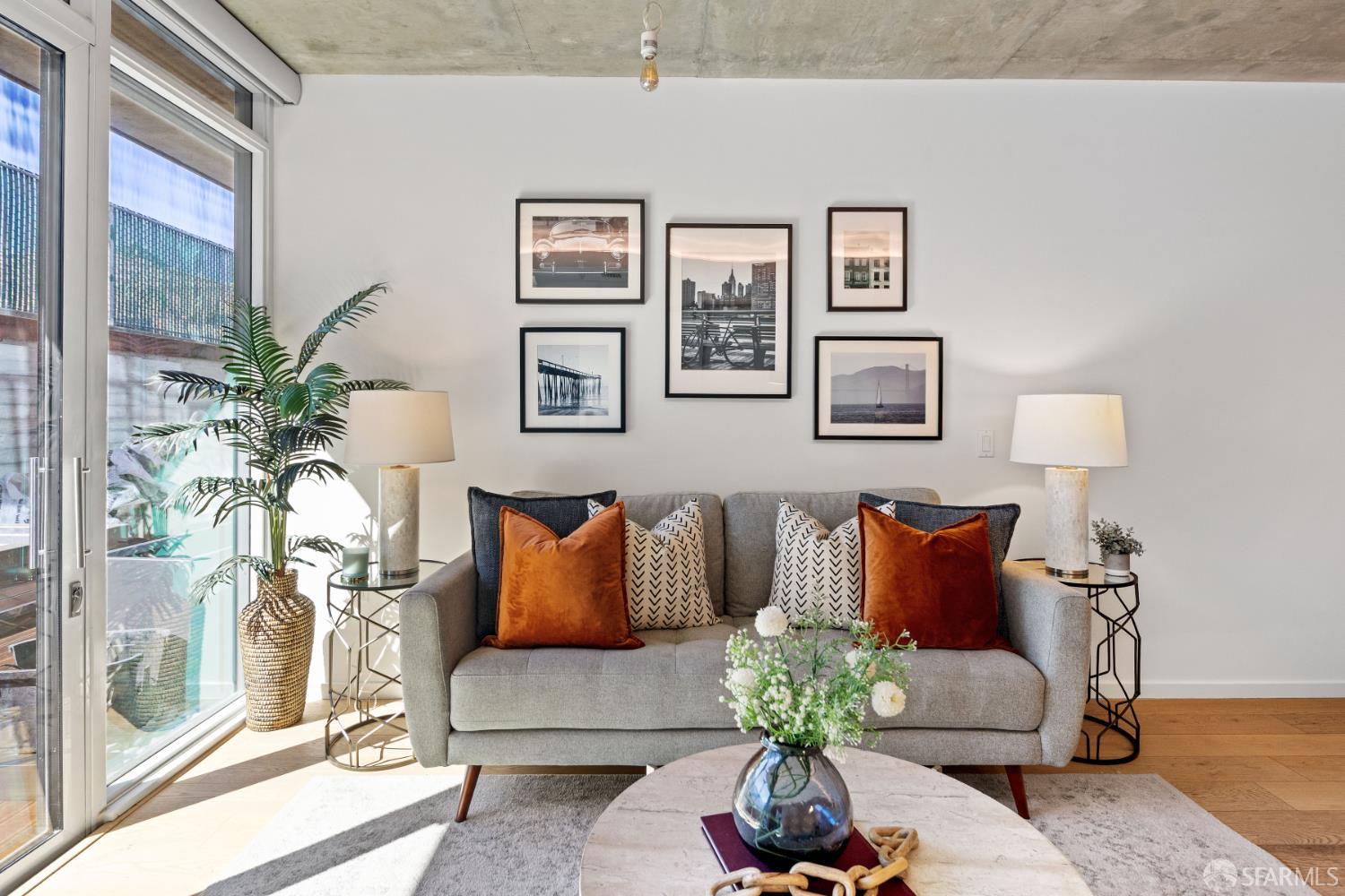 338 Potrero Avenue, Unit 206 San Francisco, CA 94103 - Photo 5 of 22 a living room with furniture and a potted plant