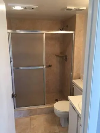 a bathroom with a shower