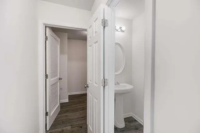 a view of a bathroom from a bathroom
