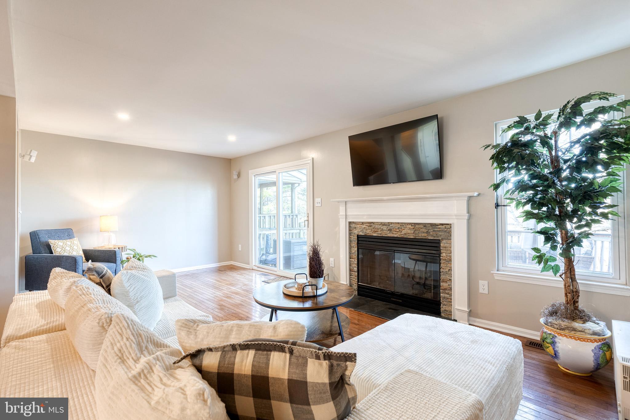 8743 Ruppert Court Ellicott City, MD 21043 - Photo 13 of 41 a living room with furniture a fireplace and a potted plant