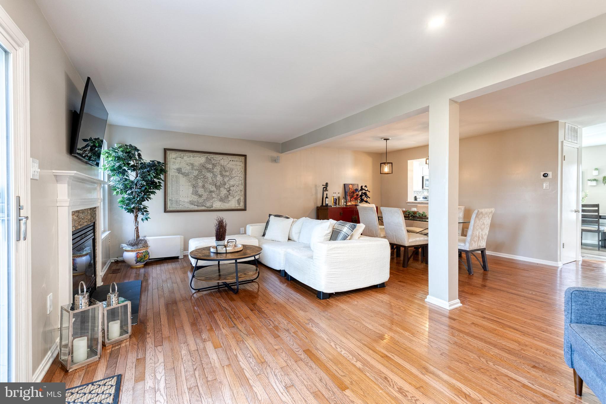 8743 Ruppert Court Ellicott City, MD 21043 - Photo 9 of 41 a living room with fireplace furniture and a flat screen tv