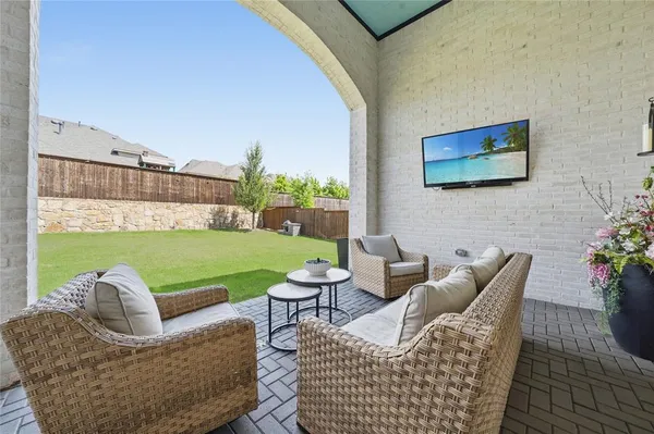a view of an outdoor sitting space