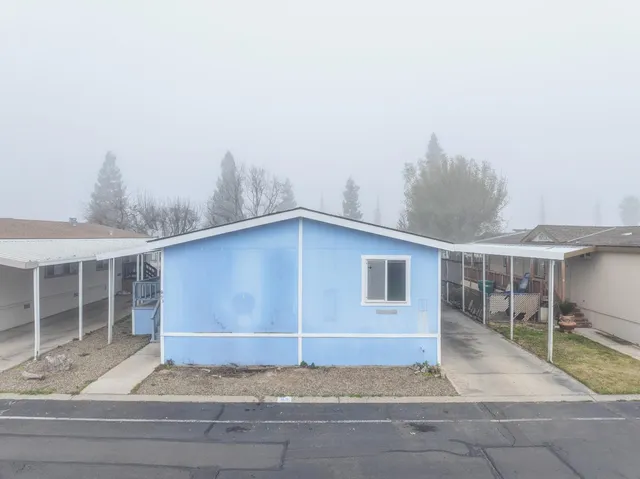 an aerial view of a house