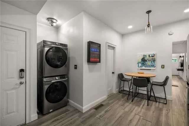 a bathroom with a toilet and shower