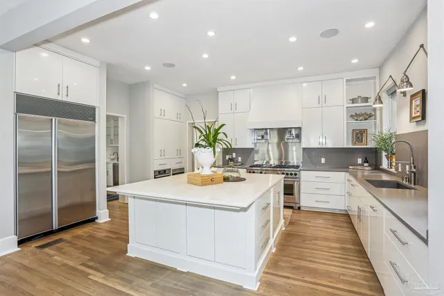 a kitchen with a sink and a window