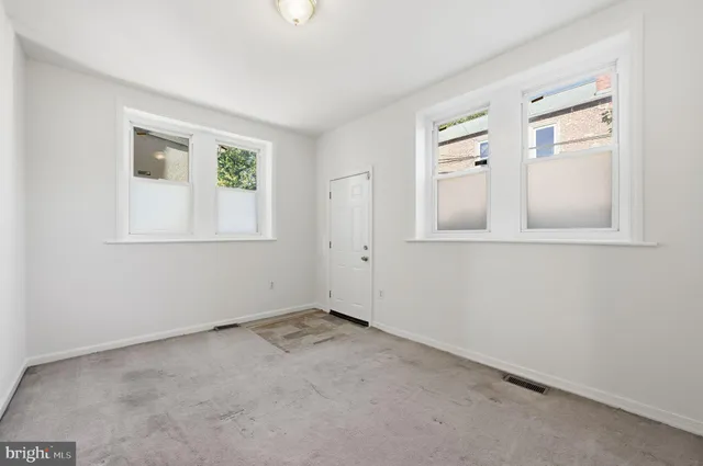 an empty room with a window