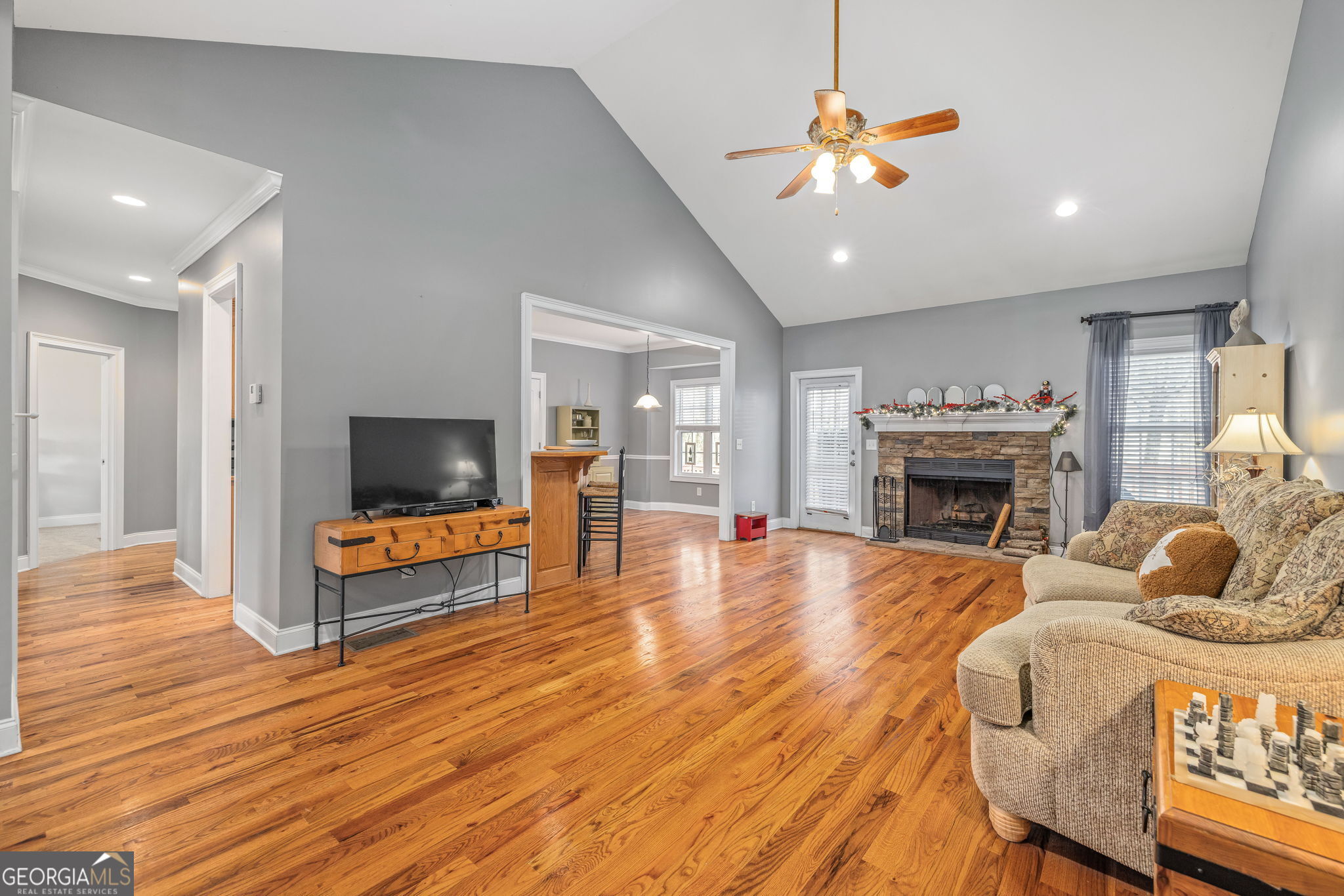 274 Hopes Circle Demorest, GA 30535 - Photo 6 of 53 a living room with furniture a fireplace and a flat screen tv