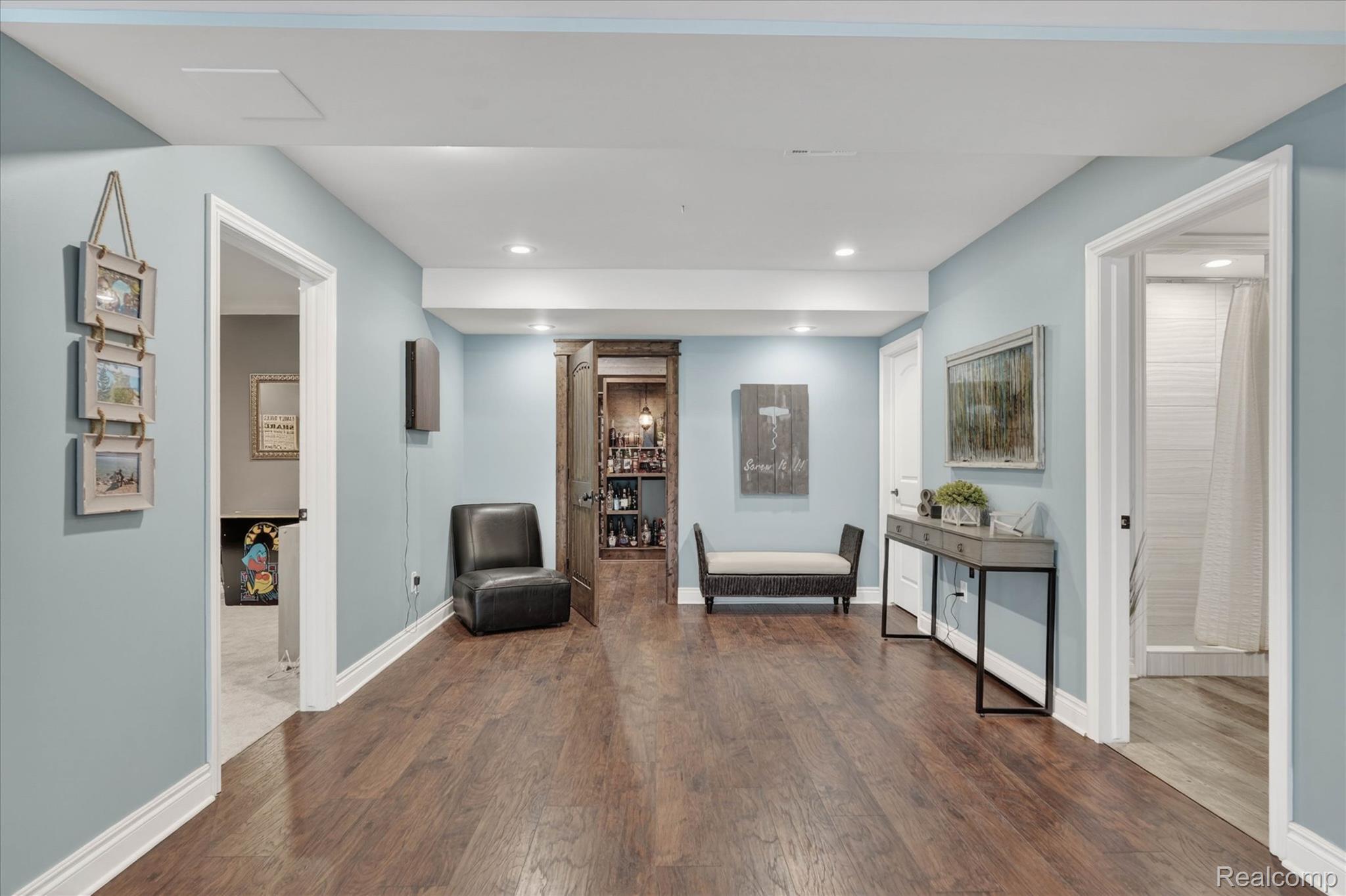 9074 Ridgefield Drive Brighton, MI 48114 - Photo 25 of 75 Sitting room with dark wood-style flooring and recessed lighting