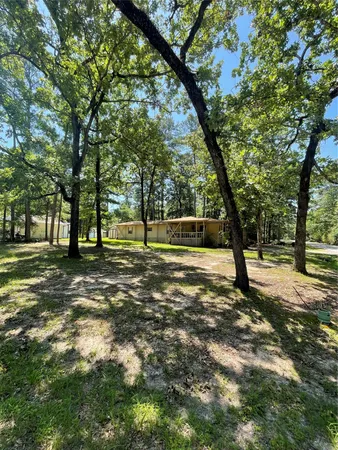 a view of outdoor space with deck and trees