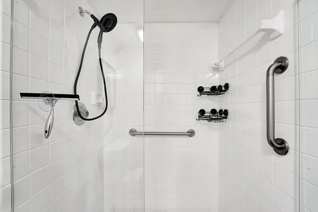 a bathroom with a shower