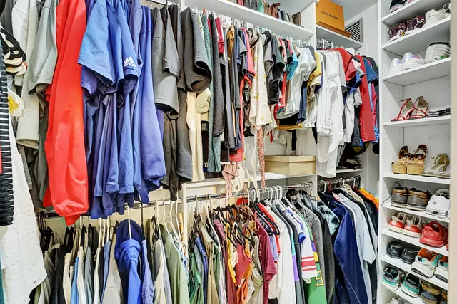 a view of a walk in closet
