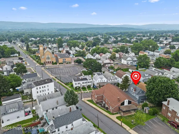 an aerial view of a city