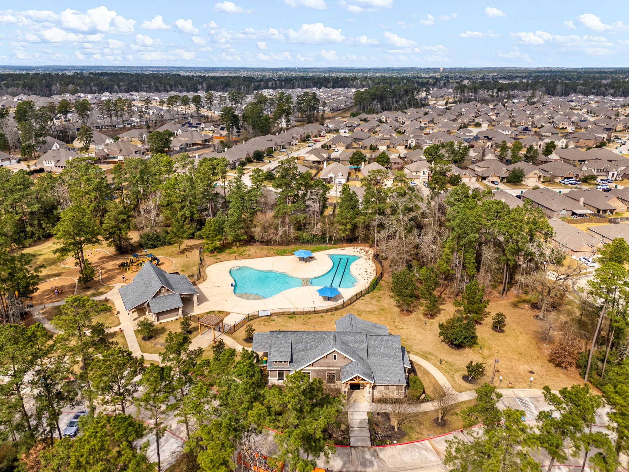 14019 Valley Creek Conroe, TX 77384 - Photo 29 of 30 an aerial view of residential houses with outdoor space