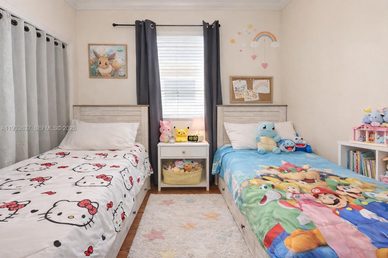 13877 Southwest 50th Street Miramar, FL 33027 - Photo 46 of 54 a bedroom with a bed and a lamp on dresser