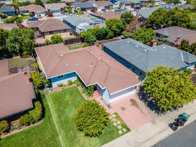 2056 Trinity Street San Mateo, CA 94403 - Photo 38 of 42 an aerial view of a house with a yard