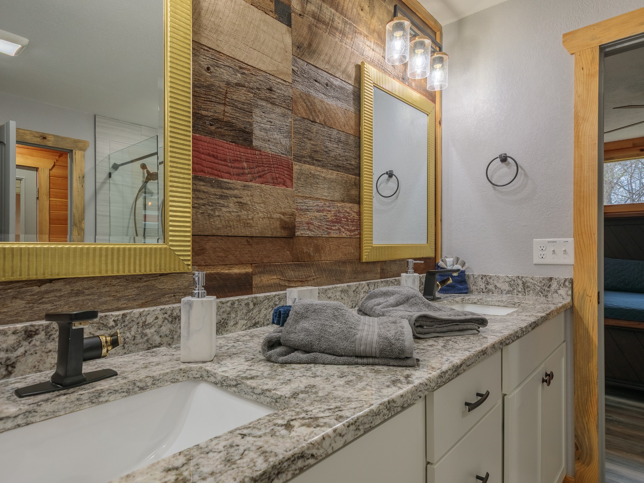 812 Starlight Lane Kodak, TN 37764 - Photo 34 of 60 a bathroom with a granite countertop sink and a mirror