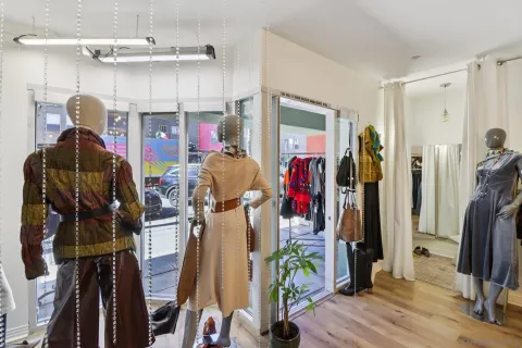 a view of city with tall buildings