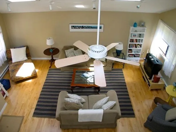 a view of a living room and dining room