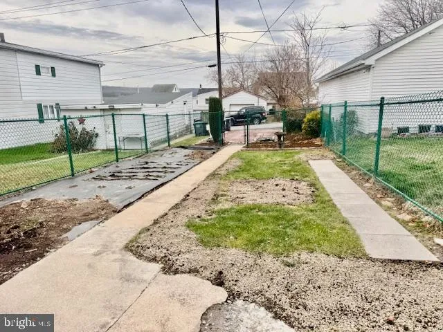 a outdoor space with wooden fence