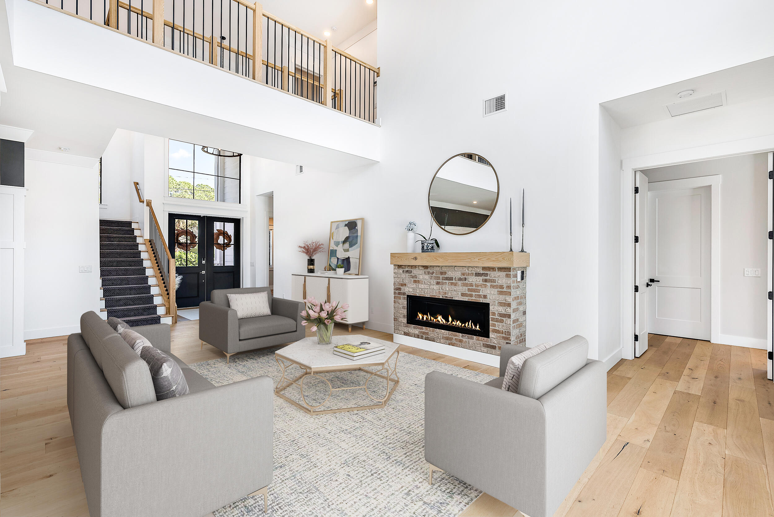 18764 Southeast Jupiter River Drive Jupiter, FL 33458 - Photo 23 of 67 a living room with furniture and a fireplace