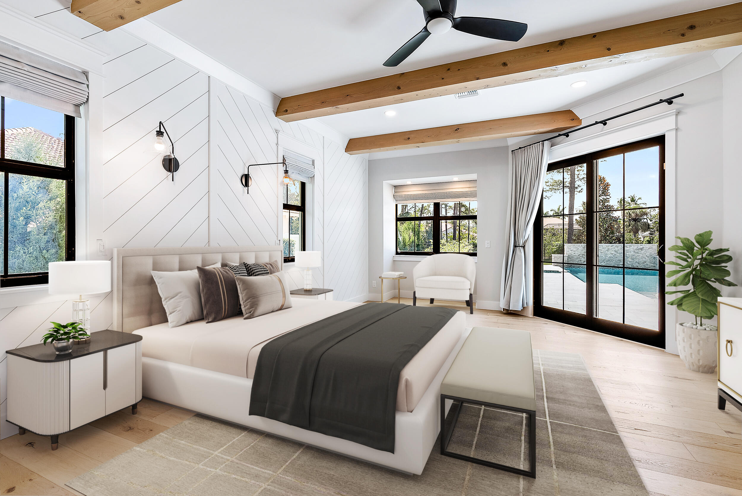 18764 Southeast Jupiter River Drive Jupiter, FL 33458 - Photo 37 of 67 a spacious bedroom with a bed and a large window