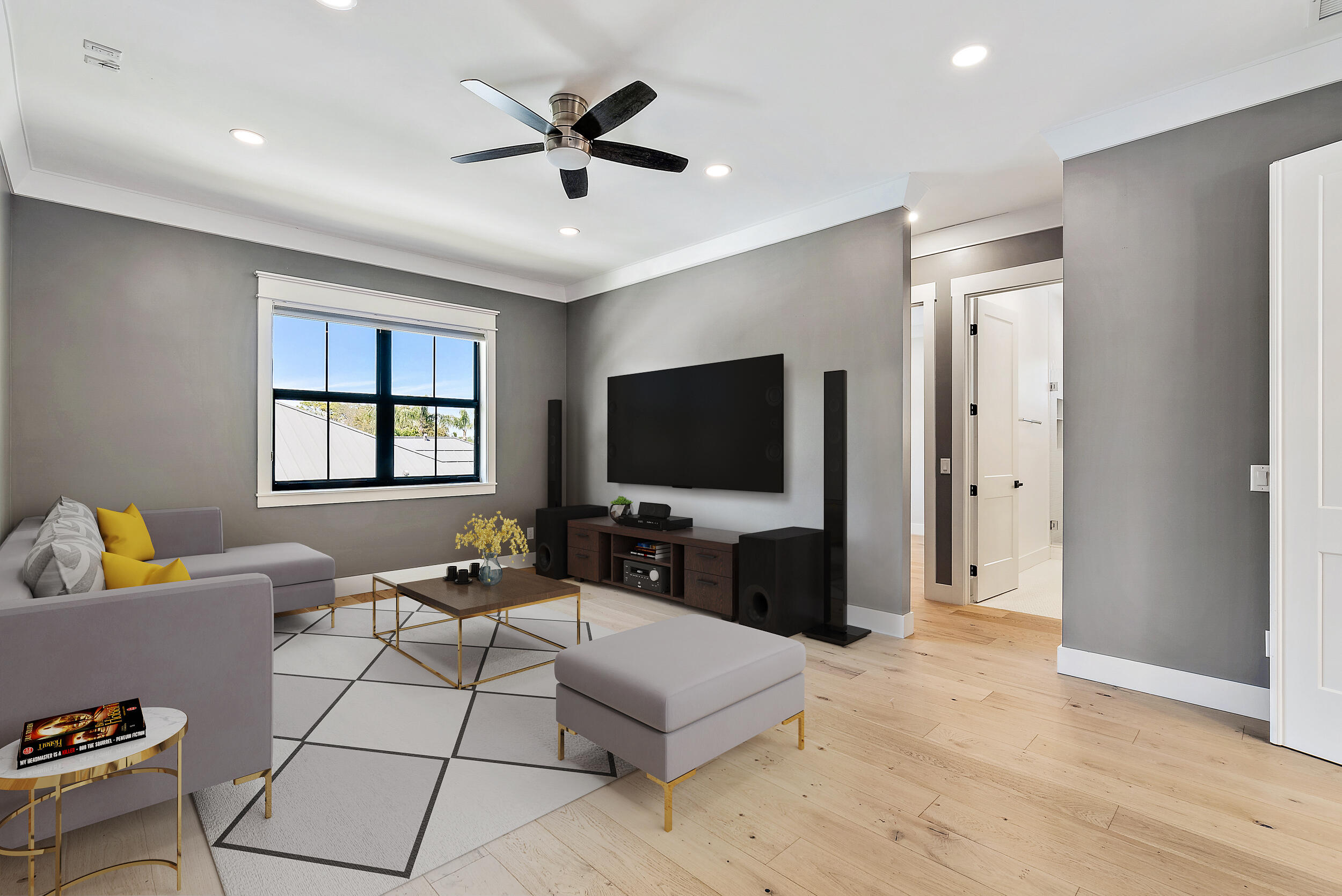 18764 Southeast Jupiter River Drive Jupiter, FL 33458 - Photo 48 of 67 a living room with furniture and a flat screen tv