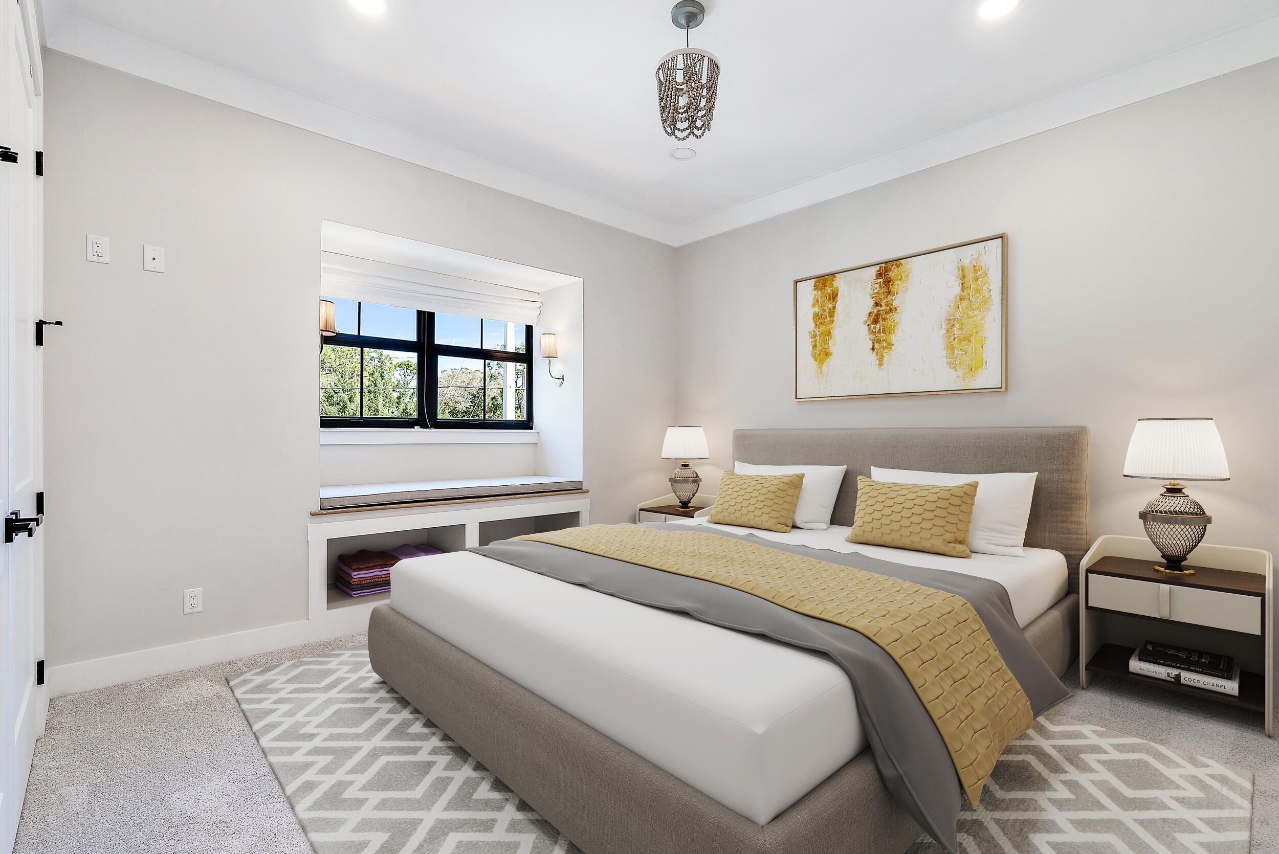 18764 Southeast Jupiter River Drive Jupiter, FL 33458 - Photo 51 of 67 a bedroom with a bed and a painting on the wall