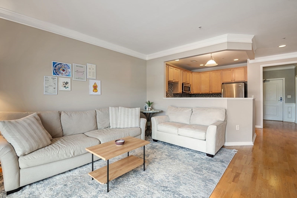 204 Clocktower Drive, Unit 202 Waltham, MA 02452 - Photo 2 of 25 a living room with furniture and a couch