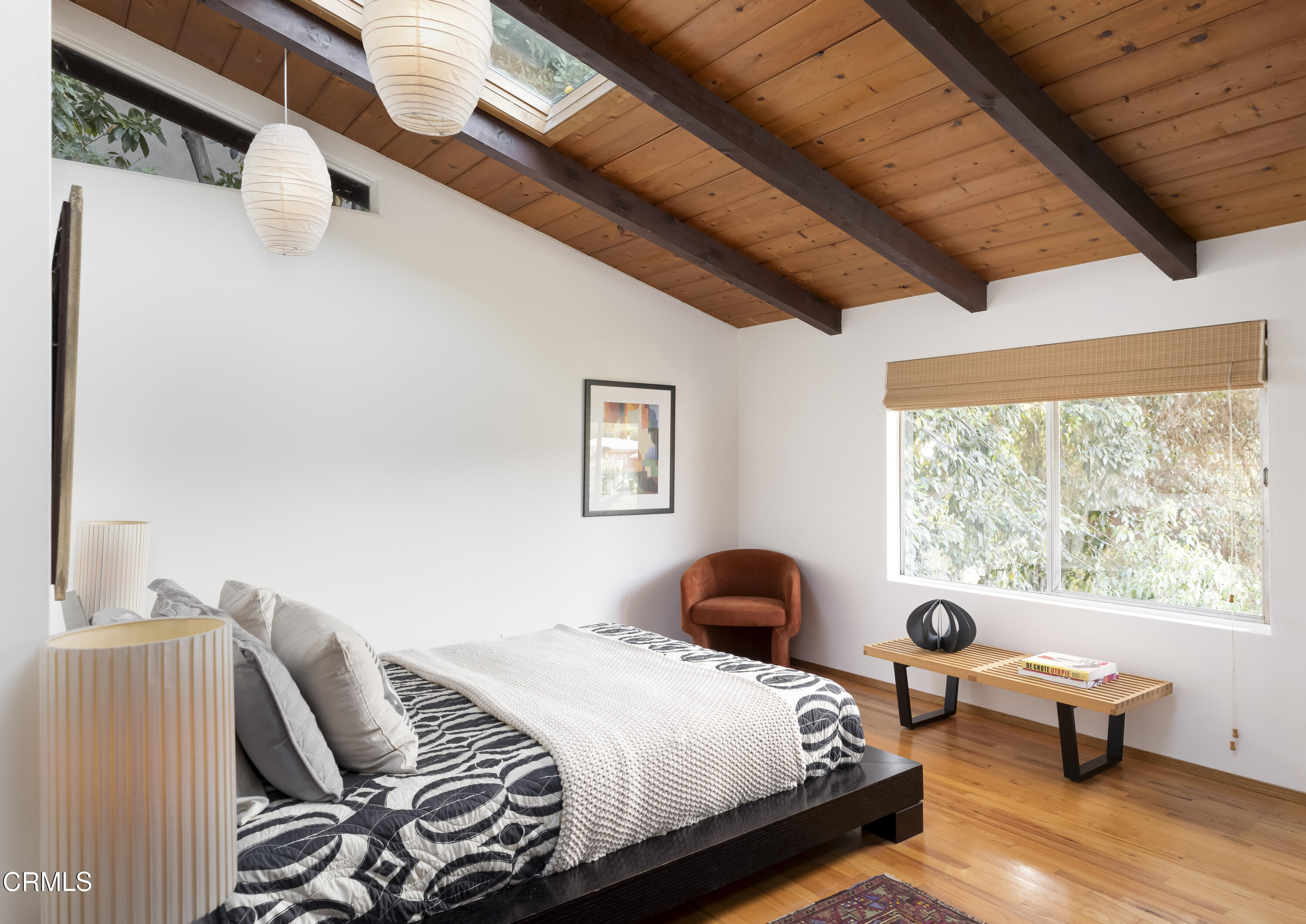 329 Redwood Drive Pasadena, CA 91105 - Photo 15 of 32 a bedroom with a bed and wooden floor